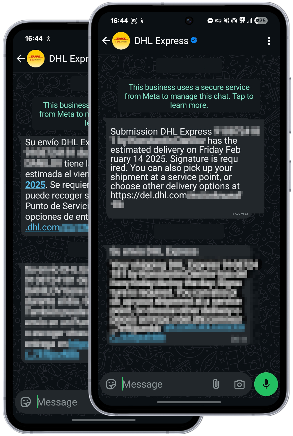 Screenshot showing translation of chat in WhatsApp from Spanish to English